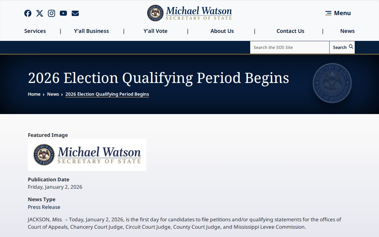 Lawrence County court docket 2026 qualifying notice
