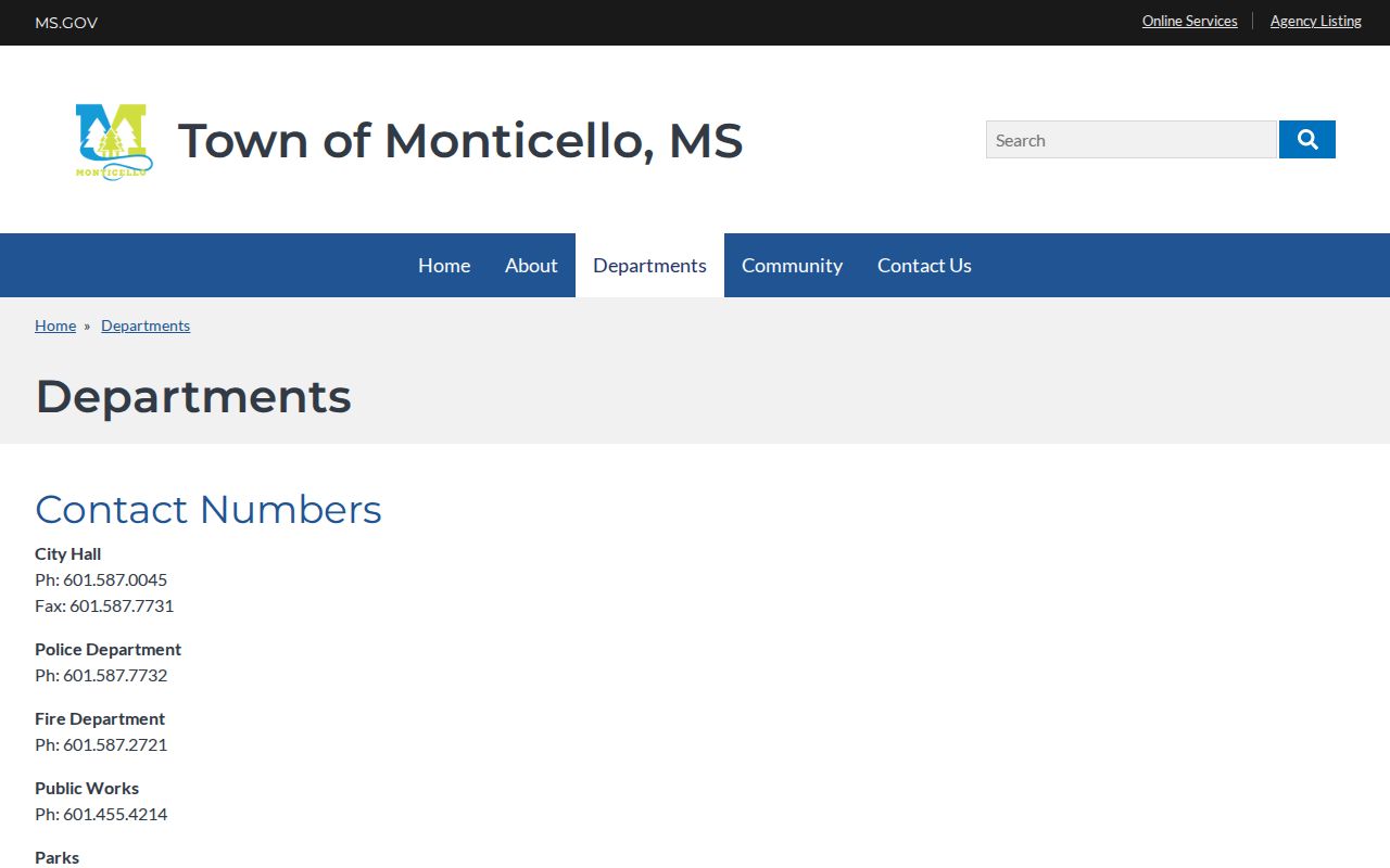 Lawrence County traffic court records and Monticello department contacts